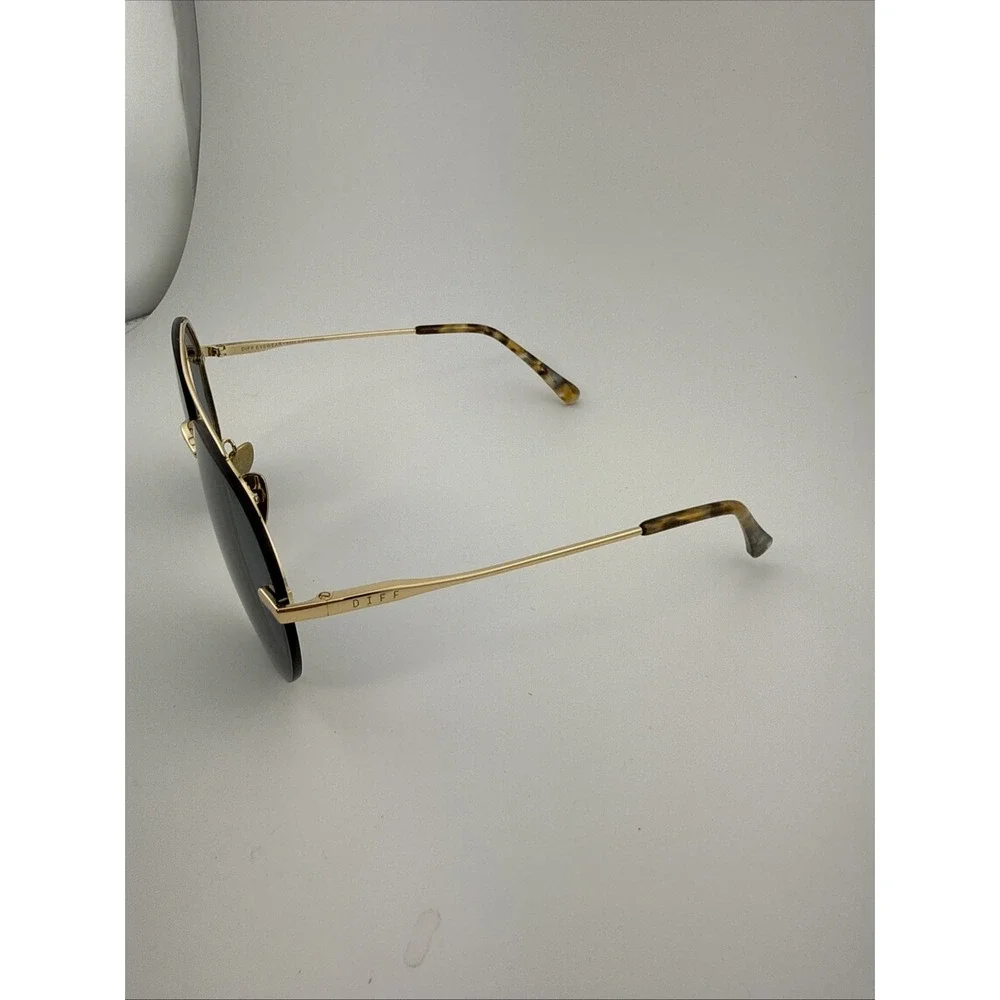 DIFF Lenox Sunglasses Gold frame Blue Lens GD BL 122p polarized